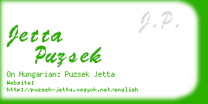 jetta puzsek business card
